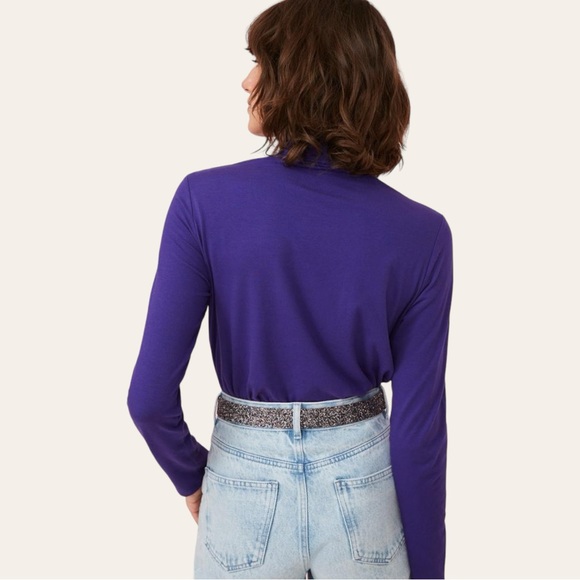 L.L. Bean Interlock Turtleneck Supima Cotton Comfy Stretch Long Sleeve Tee Shirt - Picture 2 of 9